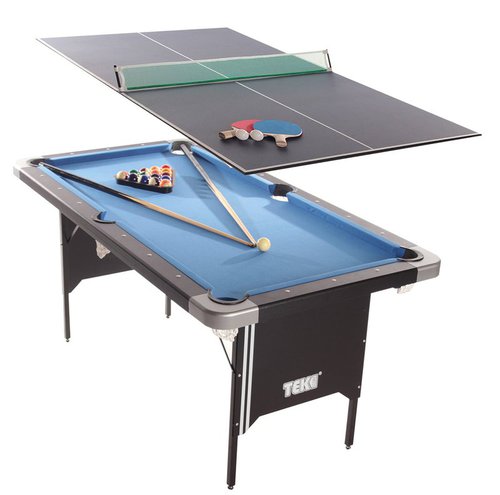 Tekscore Folding-leg Pool Table with Table Tennis Top (5ft)