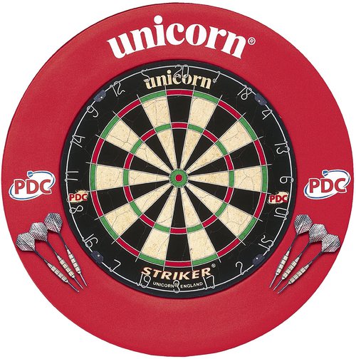 Unicorn Striker Dartboard and Red Surround