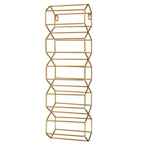 Hexagon Gold Wall Wine Rack .jpg