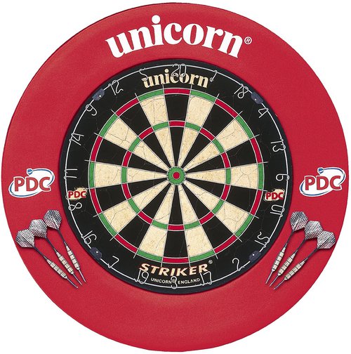Unicorn Striker Dartboard and Red Surround